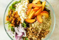 Quinoa Salad with Feta and Fresh Peaches for Summer Meals