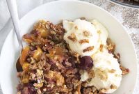 Summer Fruit Crisp Recipe with Mixed Berries and Peaches