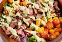 Grilled Steak Salad with Avocado-Lime Cilantro Crema