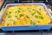 Cheesy Lombardi Ground Beef Casserole Recipe