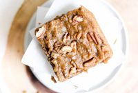 Salted Caramel Pecan Chickpea Blondies — Gooey Vegan Treat