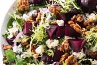 Roasted Beet and Blue Cheese Salad with Candied Walnuts