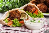 Crispy Falafel Pita with Yogurt-Dill Sauce Recipe