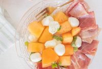 Melon, Mozzarella & Prosciutto Salad with Basil Vinaigrette