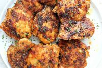 Crispy Skillet Chicken Thighs with Garlic Butter Pan Sauce