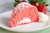 Strawberry Bundt Cake with Marshmallow Cream Filling Recipe