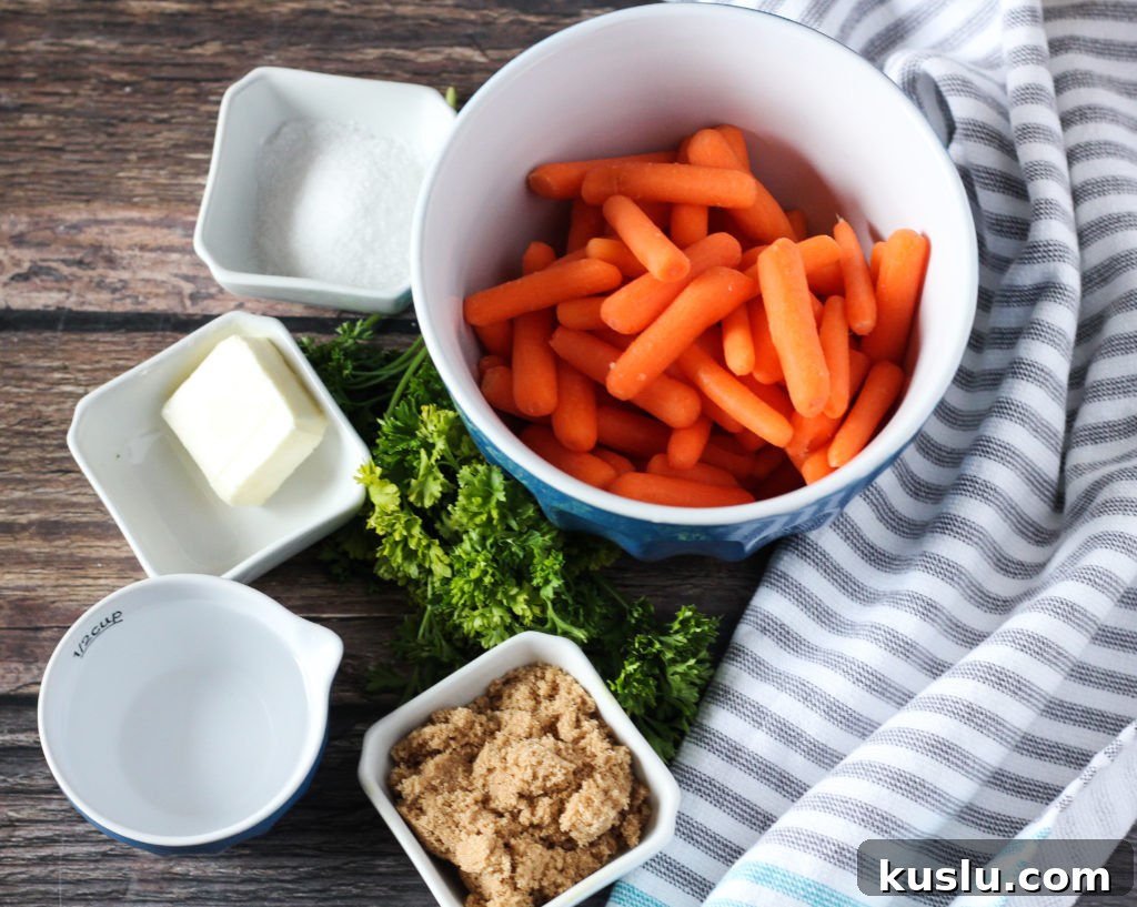 ingredients for cooked carrots