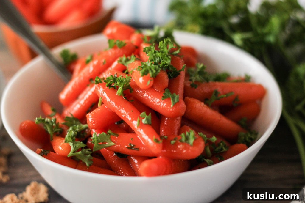 image of glazed carrots topped with parsley