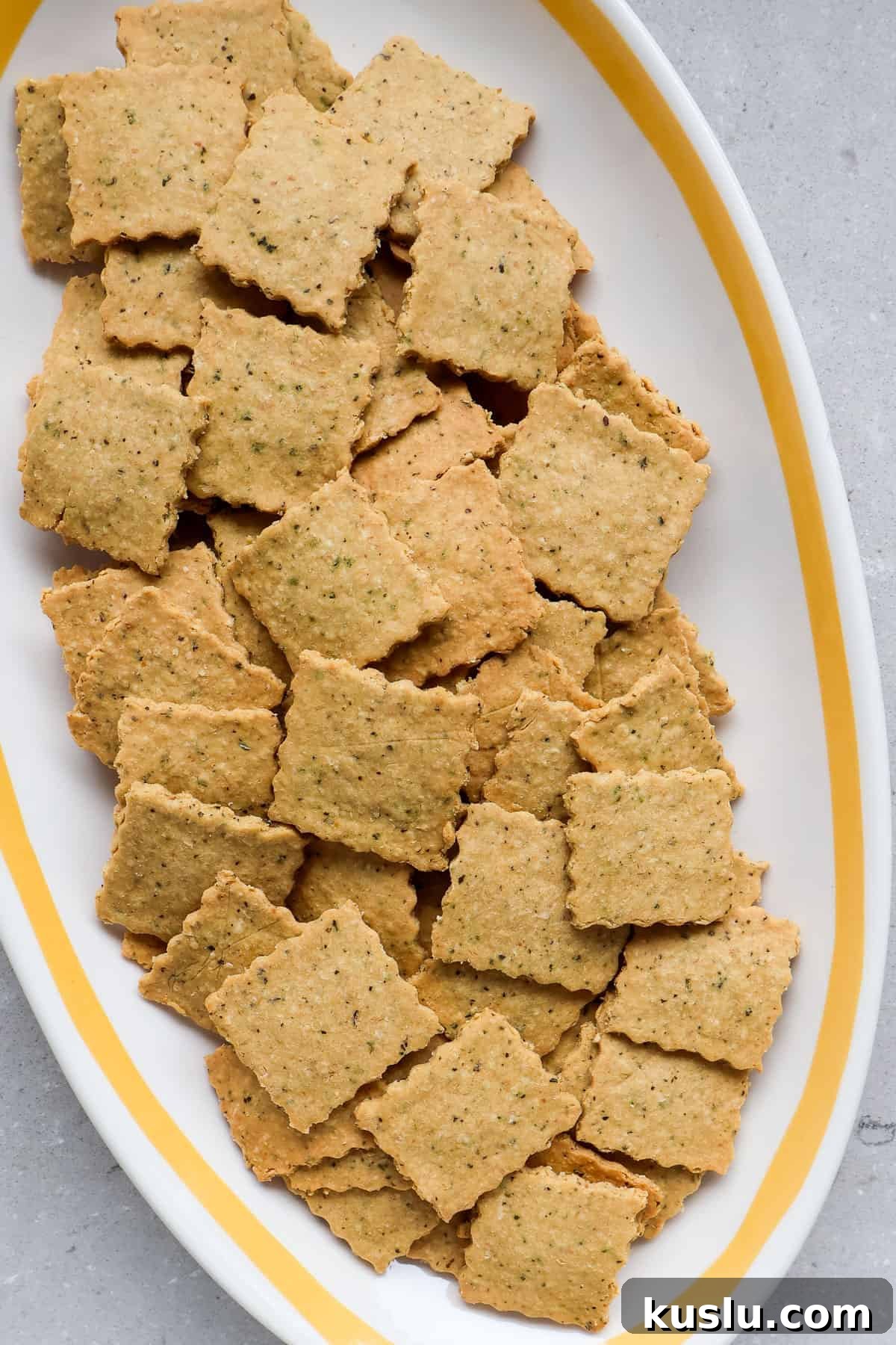 Close up shot of the crackers.