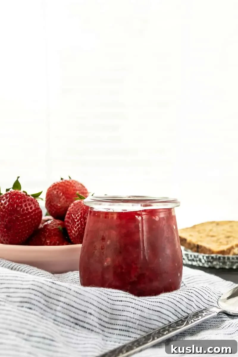 Low-Sugar Strawberry Champagne Jam Without Pectin 3 low sugar strawberry champagne jam