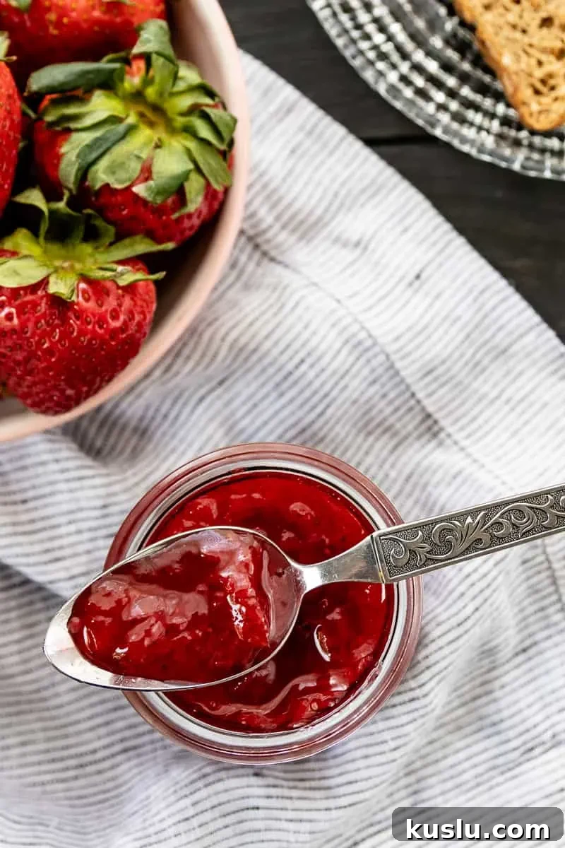 Low-Sugar Strawberry Champagne Jam Without Pectin 4 very low sugar strawberry jam recipe