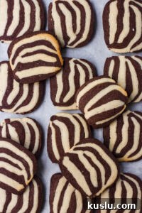 Zebra Cookies Without Eggs: Soft Chocolate & Vanilla Swirls 3 Sliced zebra cookies