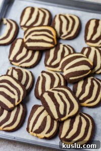 Zebra Cookies Without Eggs: Soft Chocolate & Vanilla Swirls 4 Stack of zebra cookies