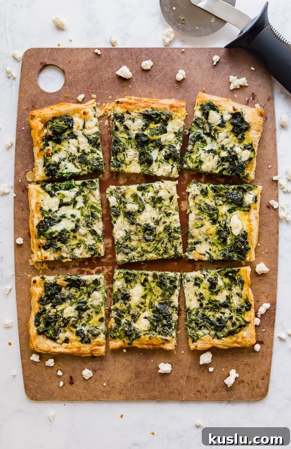 Spinach & Feta Breakfast Puff Pastry Pizza Recipe 6 Feta cheese