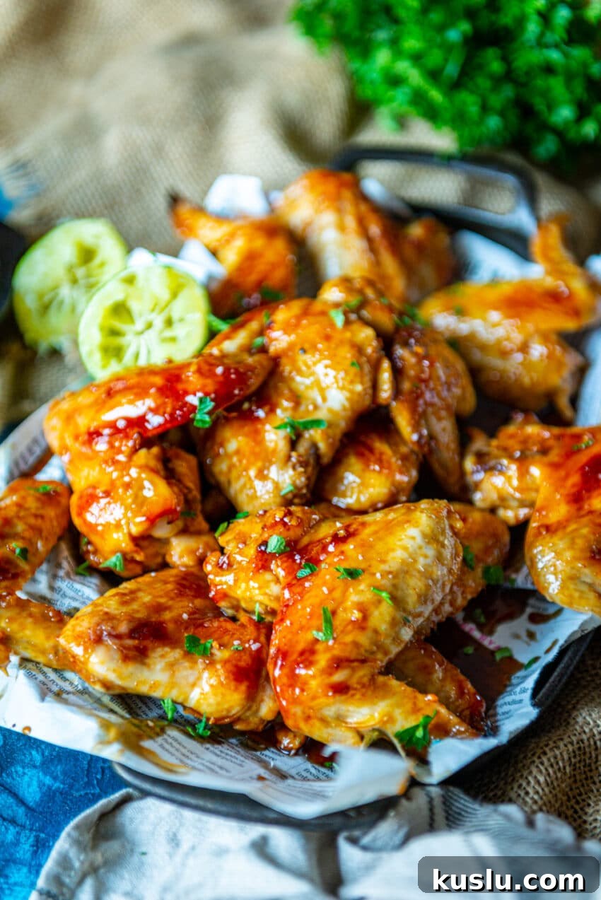 Close up sticky wings