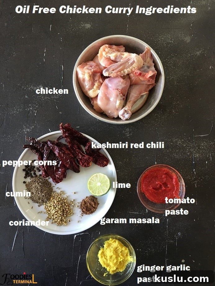 Oil Free Chicken Curry Ingredients