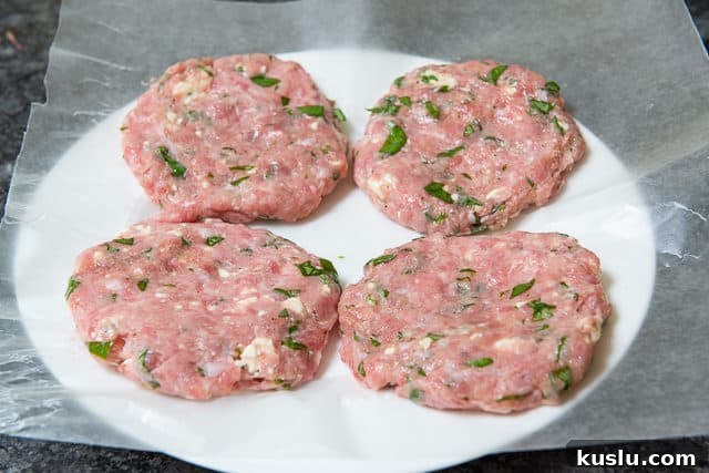 Turkey Patties with Feta, Basil, and Worcestershire