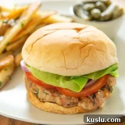 Turkey Burgers with Feta and Basil with Garlic Fries on Side