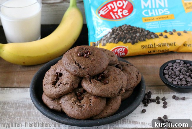 Gluten-free Chocolate Banana Cookies made with Enjoy Life chips