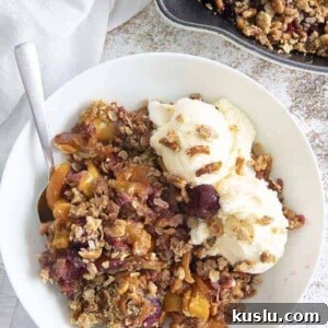 fruit crisp in bowl