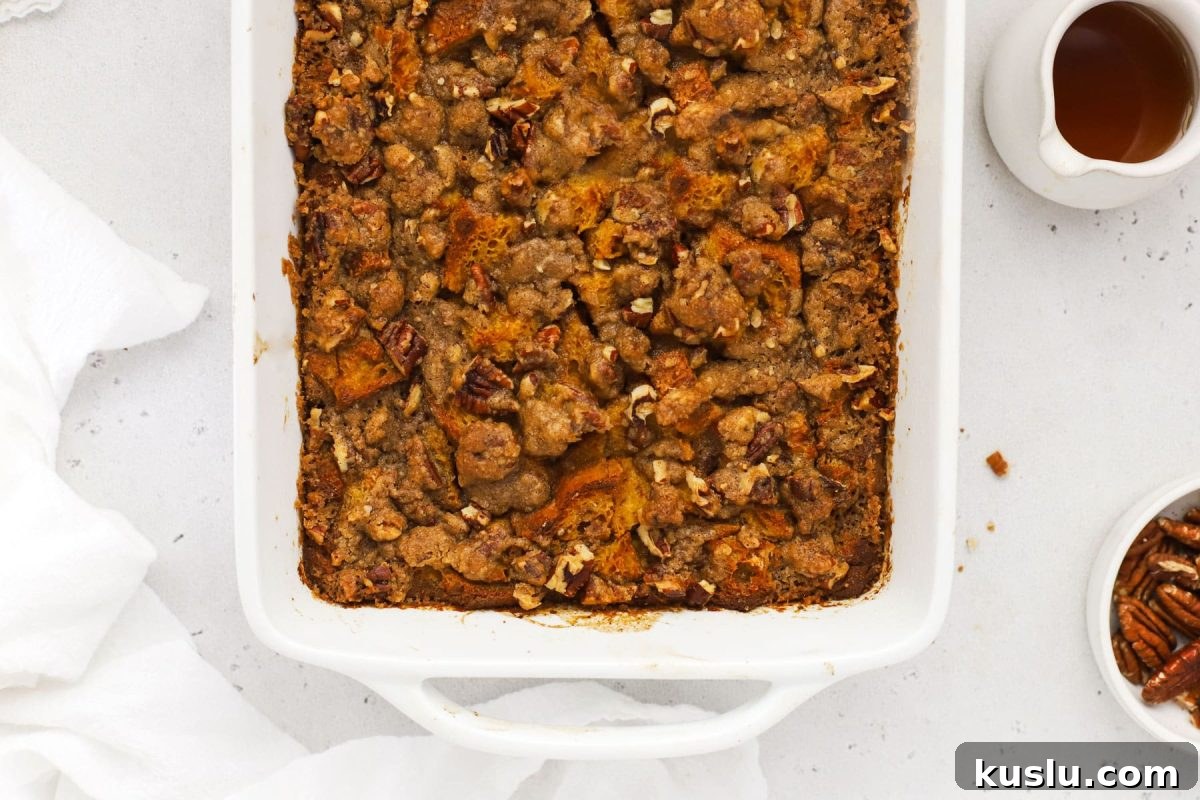 Gluten-Free Pumpkin French Toast Casserole Recipe for Fall Brunch 13 gluten-free pumpkin french toast casserole with brown sugar pecan streusel