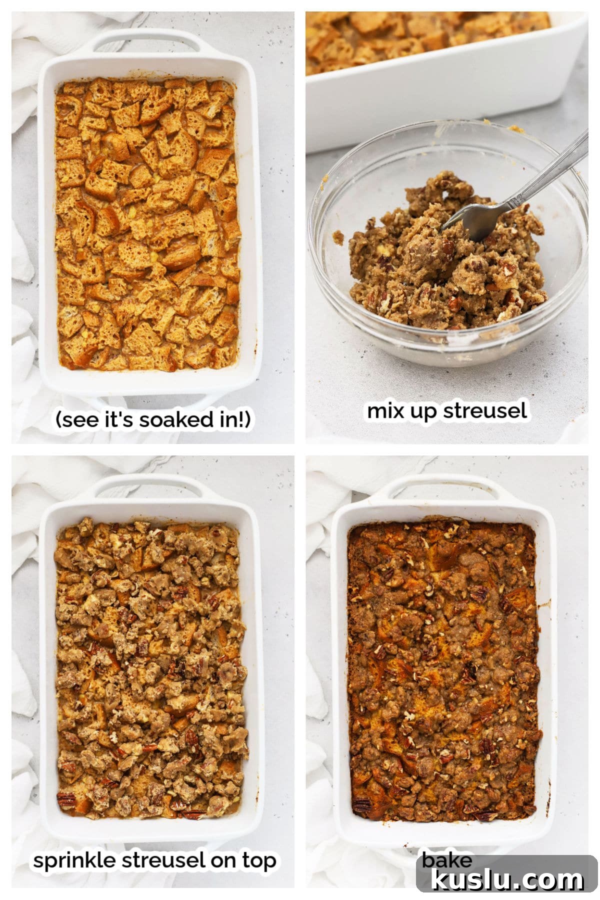 Gluten-Free Pumpkin French Toast Casserole Recipe for Fall Brunch 6 making pumpkin french toast casserole step by step