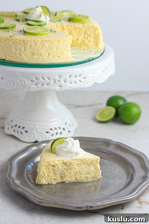 Keto Instant Pot Key Lime Cheesecake- keto, low carb, crust free and gluten free.