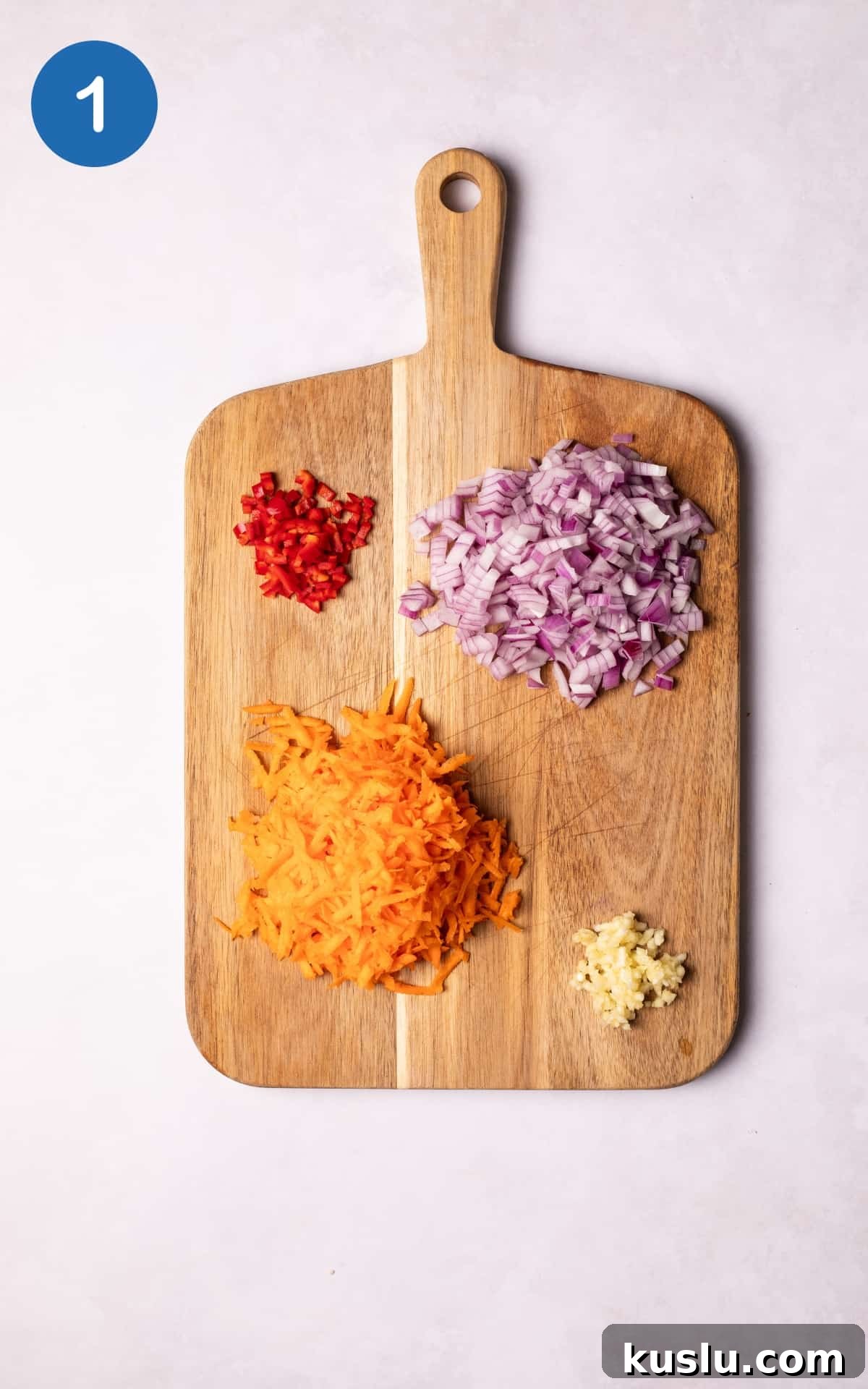 Vegetables on a cutting board.