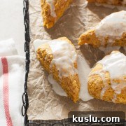 Pumpkin Vanilla-Glazed Scones from the Skinnytaste Cookbook 2 Pumpkin Obsessed Vanilla-Glazed Scones from thelittlekitchen.net