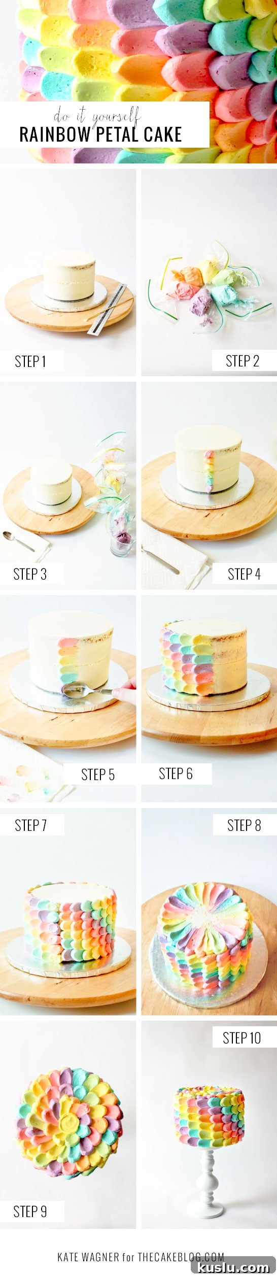 DIY Rainbow Petal Cake  |  by Kate Wagner  |  TheCakeBlog.com