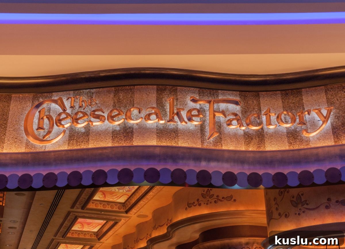 Gluten-Free & Dairy-Free Menu Options at The Cheesecake Factory 2 Th Cheesecake Factory sign.