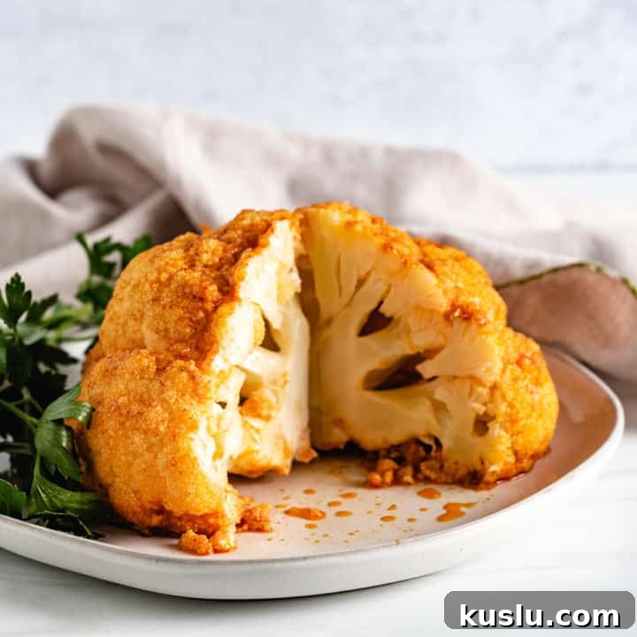 Creamy Lobster Mashed Potatoes Recipe for Dinner Guests 5 Quarter cut out of a head of cauliflower.