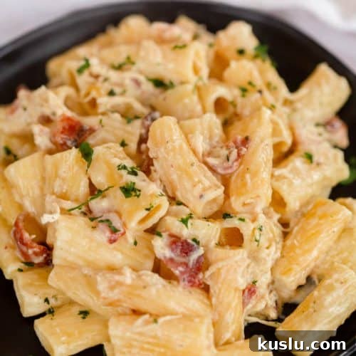 No Boil Chicken Bacon Ranch Pasta