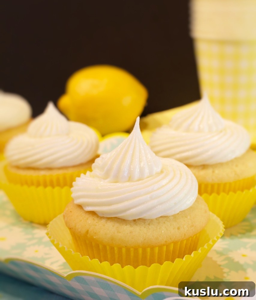Moist Lemon Cupcakes with Creamy Mousse Filling 2 Lemon Cupcakes.