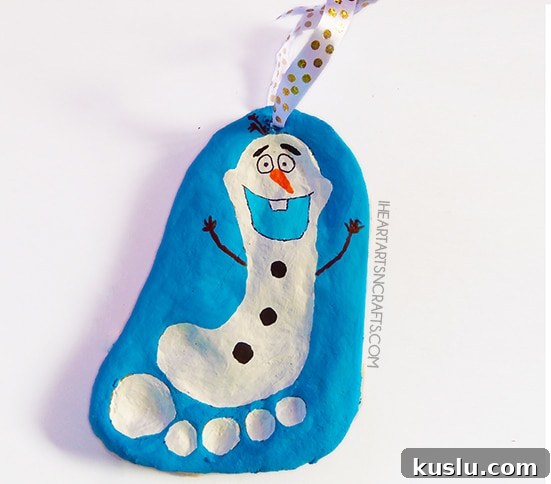 25 Christmas Salt Dough Ornament Ideas for Festive Decorating 13 Frozen Olaf Salt Dough Footprint Ornaments - Over 30 of the BEST Christmas Salt Dough Ornaments