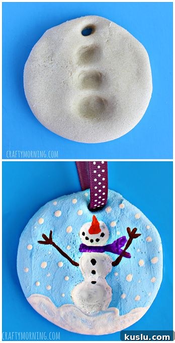 25 Christmas Salt Dough Ornament Ideas for Festive Decorating 16 Fingerprint Snowman Salt Dough Ornaments - Over 30 of the BEST Christmas Salt Dough Ornaments
