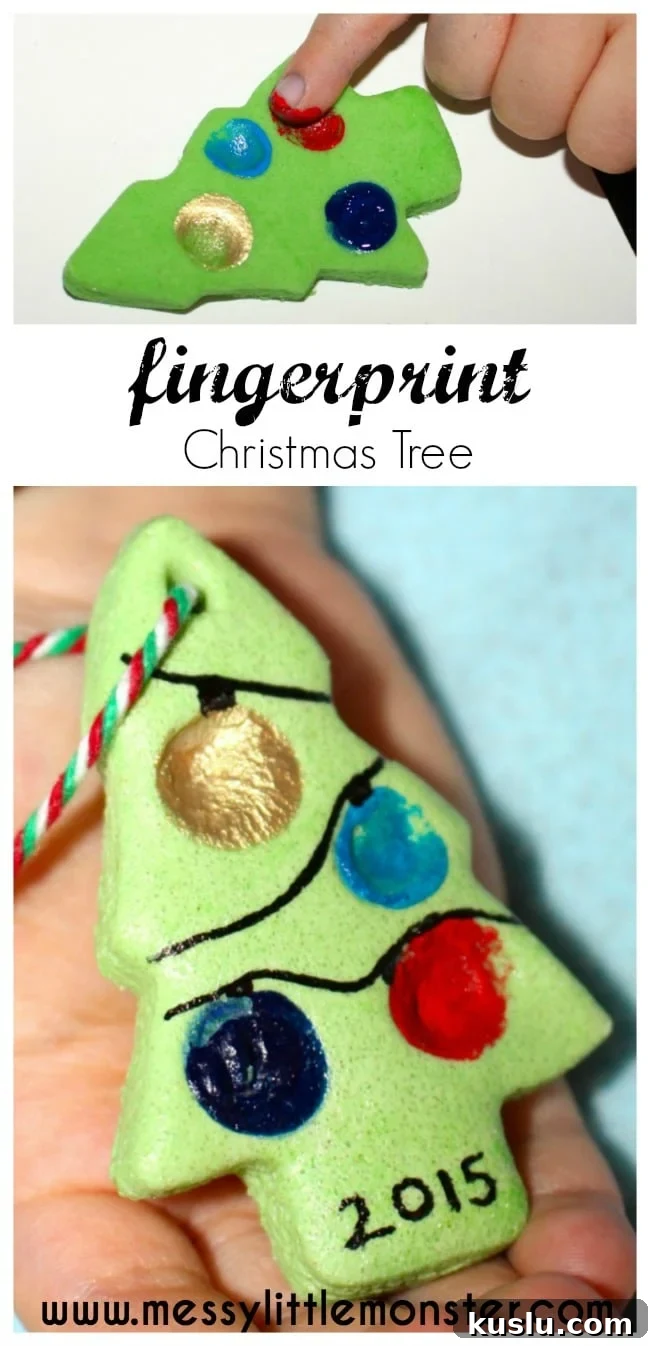 25 Christmas Salt Dough Ornament Ideas for Festive Decorating 4 Fingerprint Christmas Tree Ornaments - Over 30 of the BEST Christmas Salt Dough Ornaments