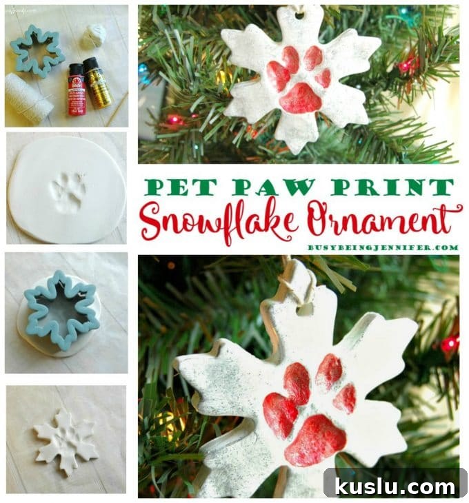 25 Christmas Salt Dough Ornament Ideas for Festive Decorating 10 Pet Paw Print Snowflake Ornaments - Over 30 of the BEST Christmas Salt Dough Ornaments