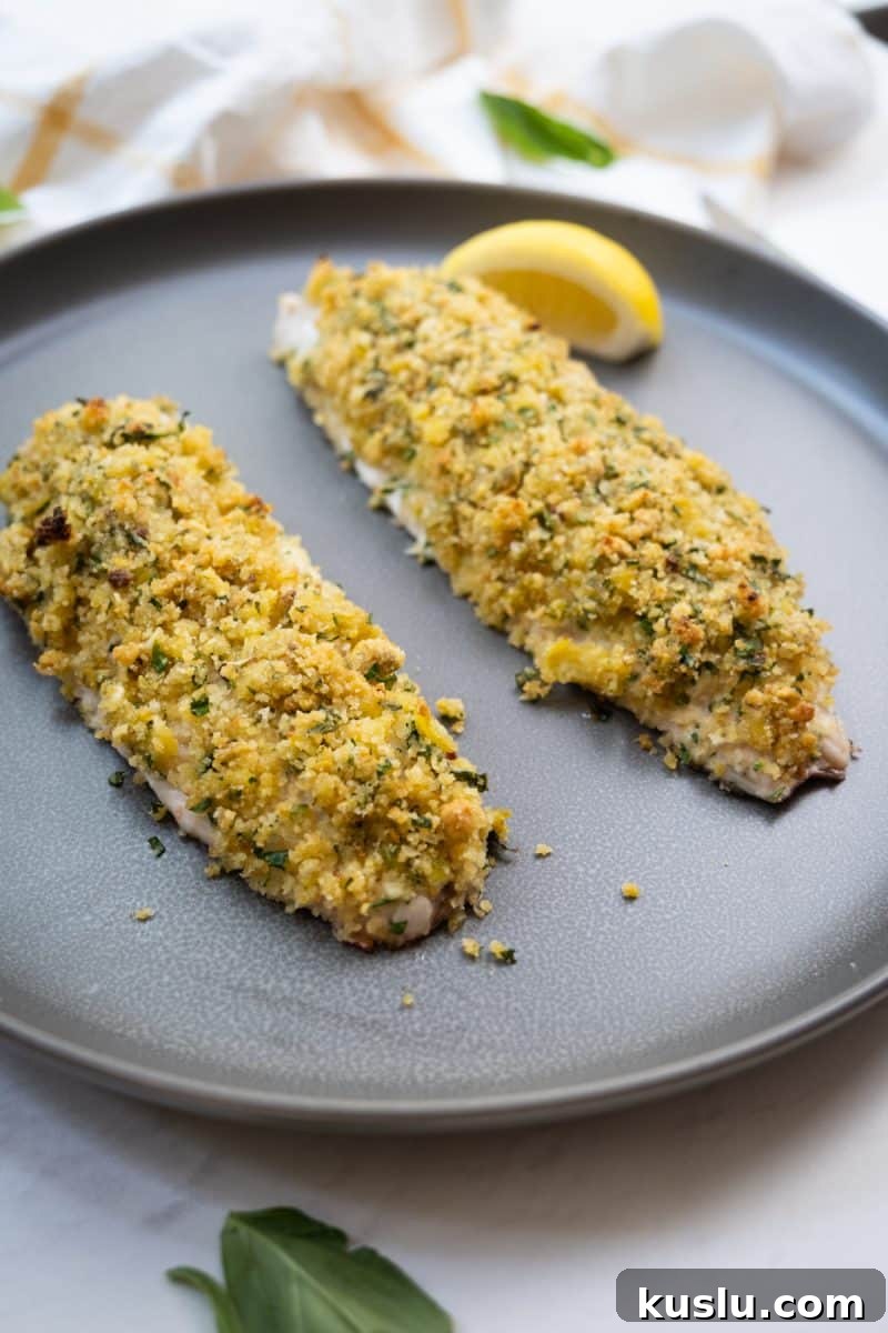 Crispy Lemon-Pistachio Crusted Snapper with Herb Drizzle 2 lemon pistachio crusted fish