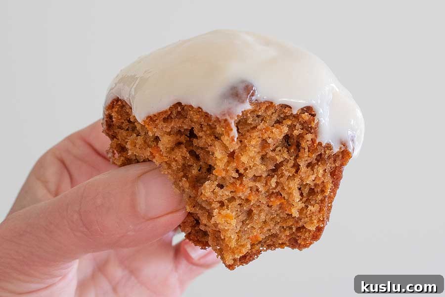 carrot cake muffin with icing, gluten free