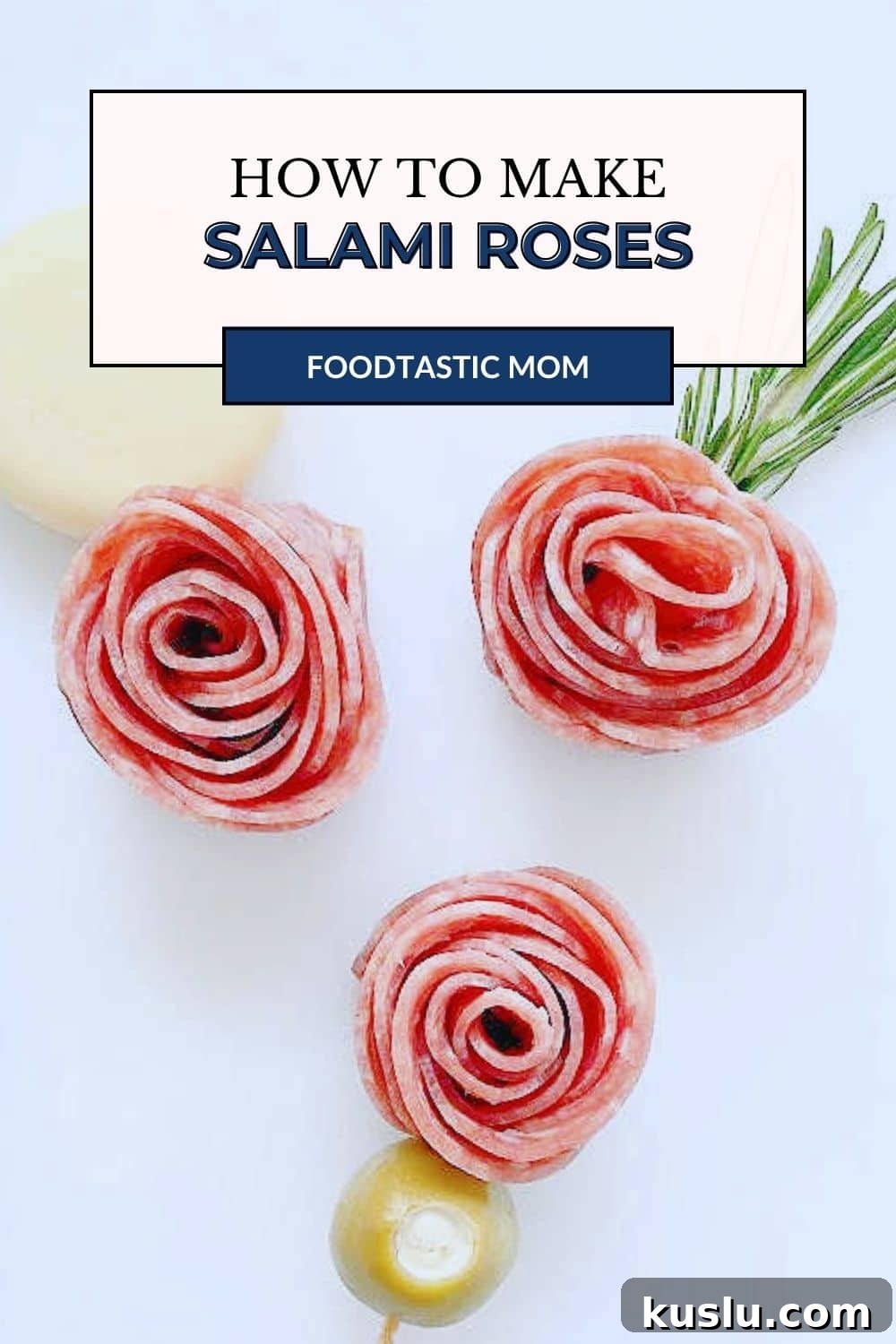 Step by step and expert tips for how to make a salami rose and rosebuds to help decorate a cheese or snack board for your next party. 