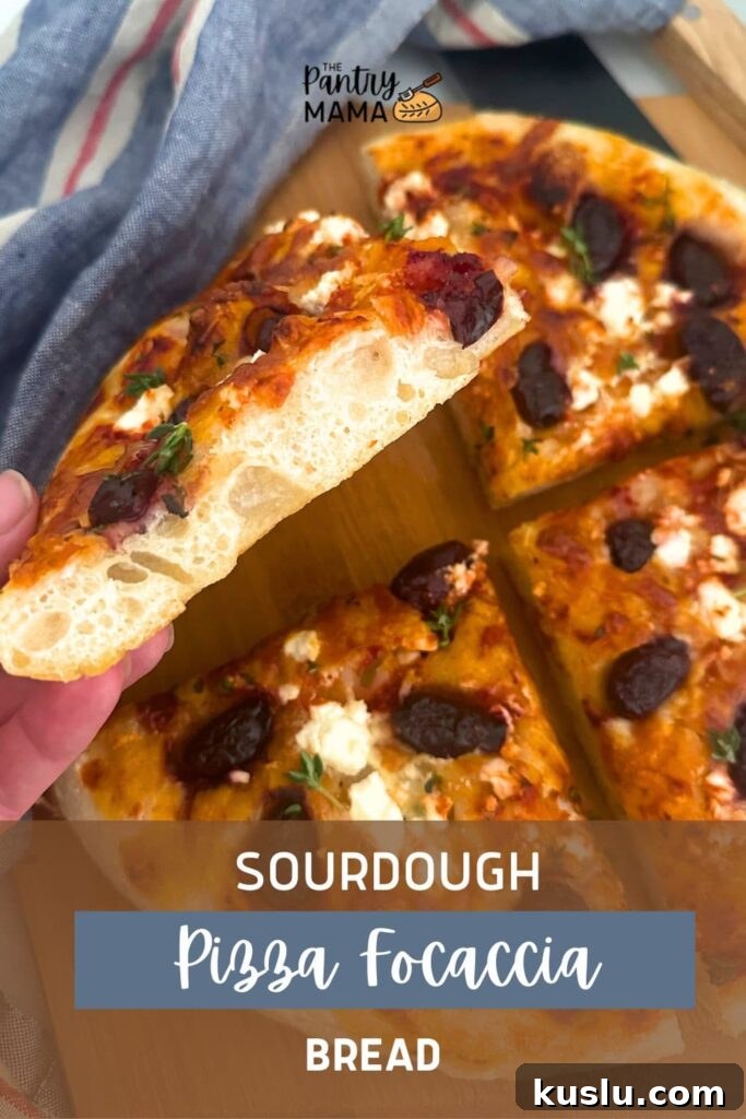 Sourdough pizza focaccia ready to serve