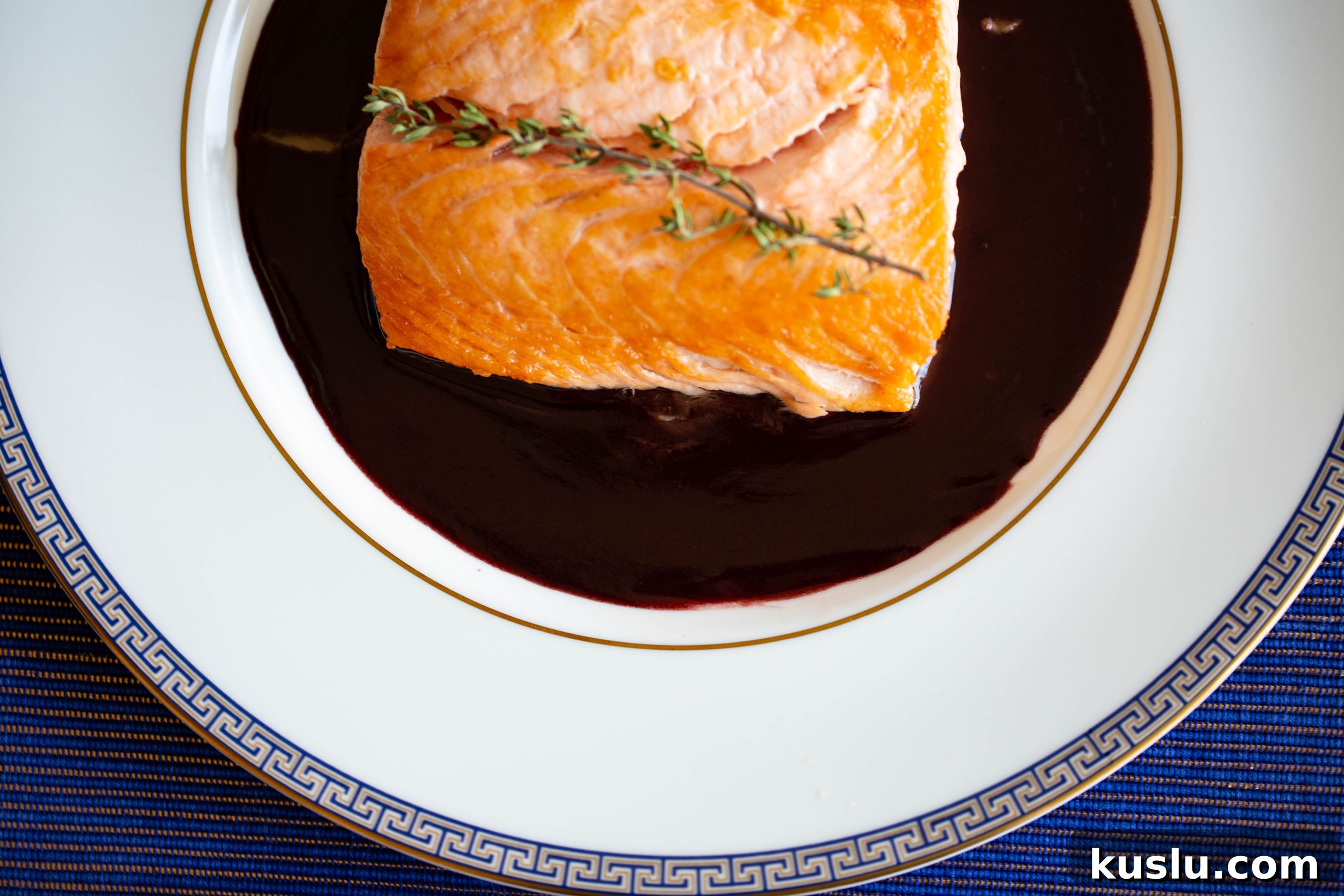 Salmon with a Red Wine Sauce