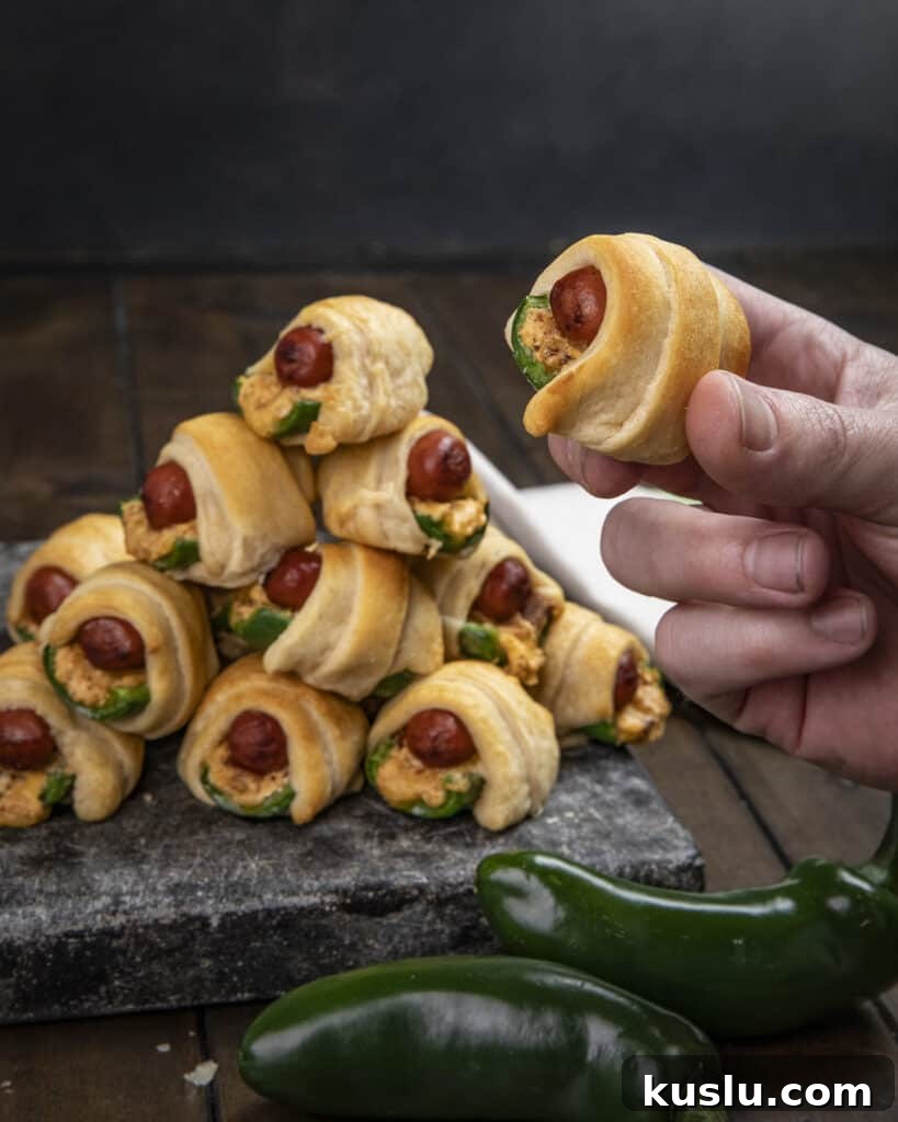 Smoked jalapeño poppers pigs in a blanket 