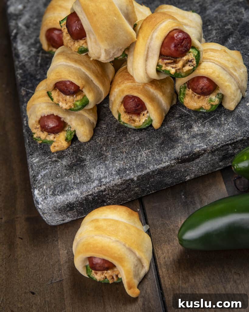 Smoked jalapeño poppers pigs in a blanket 