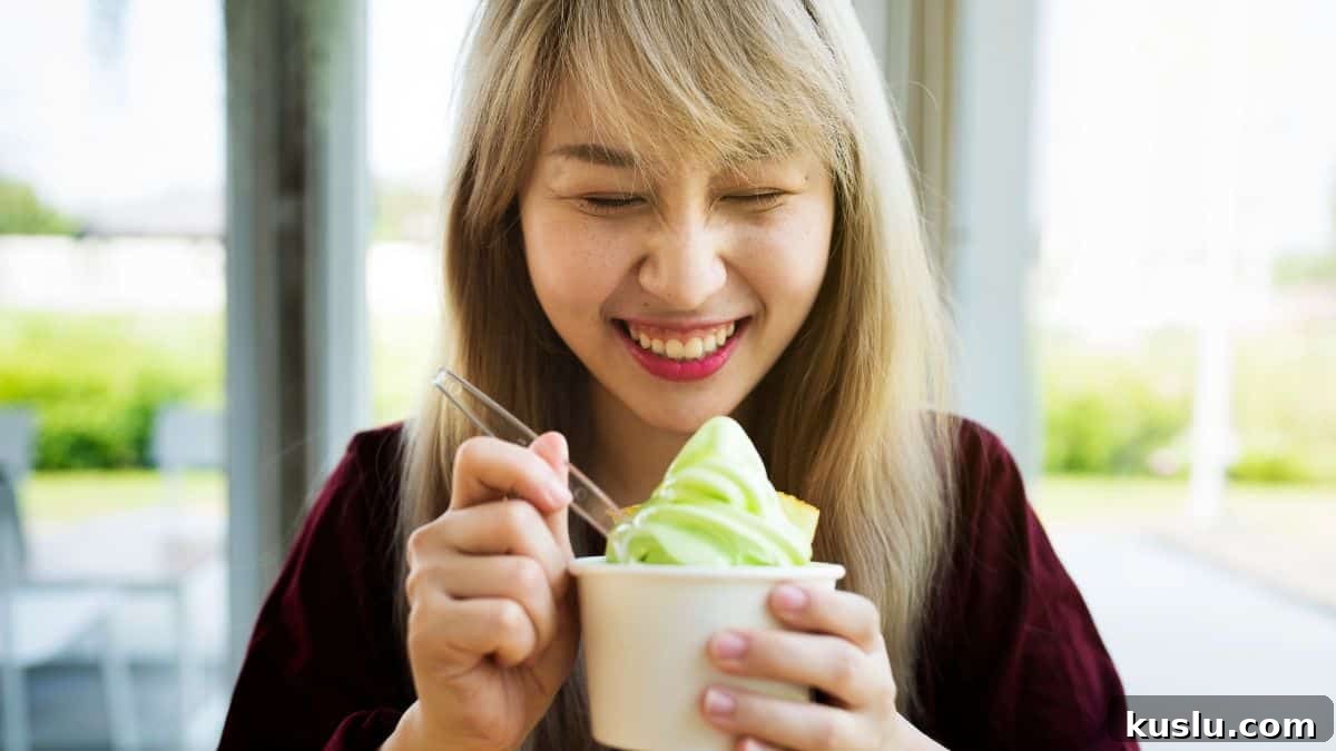 woman eating ice cream