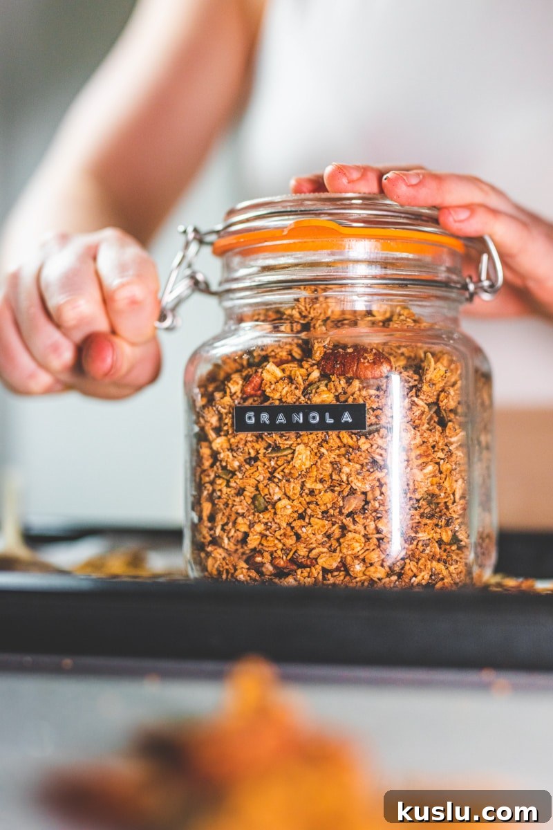 Maple Sea Salt Granola in a jar - Georgie Eats