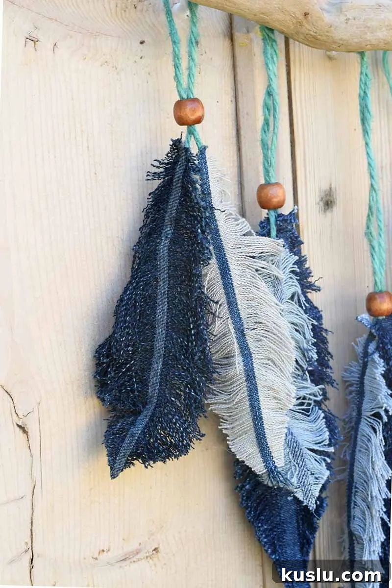 Denim Feather Wall Decor