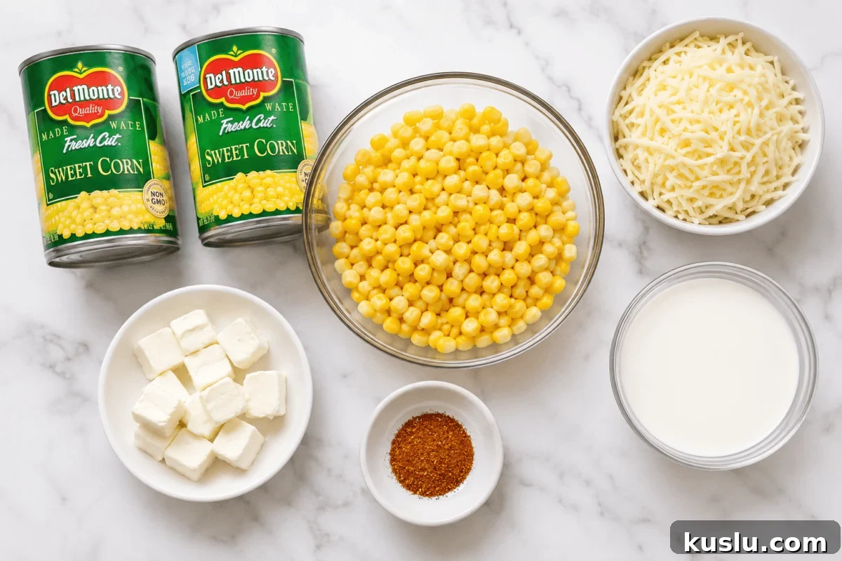 ingredients for skillet corn dip