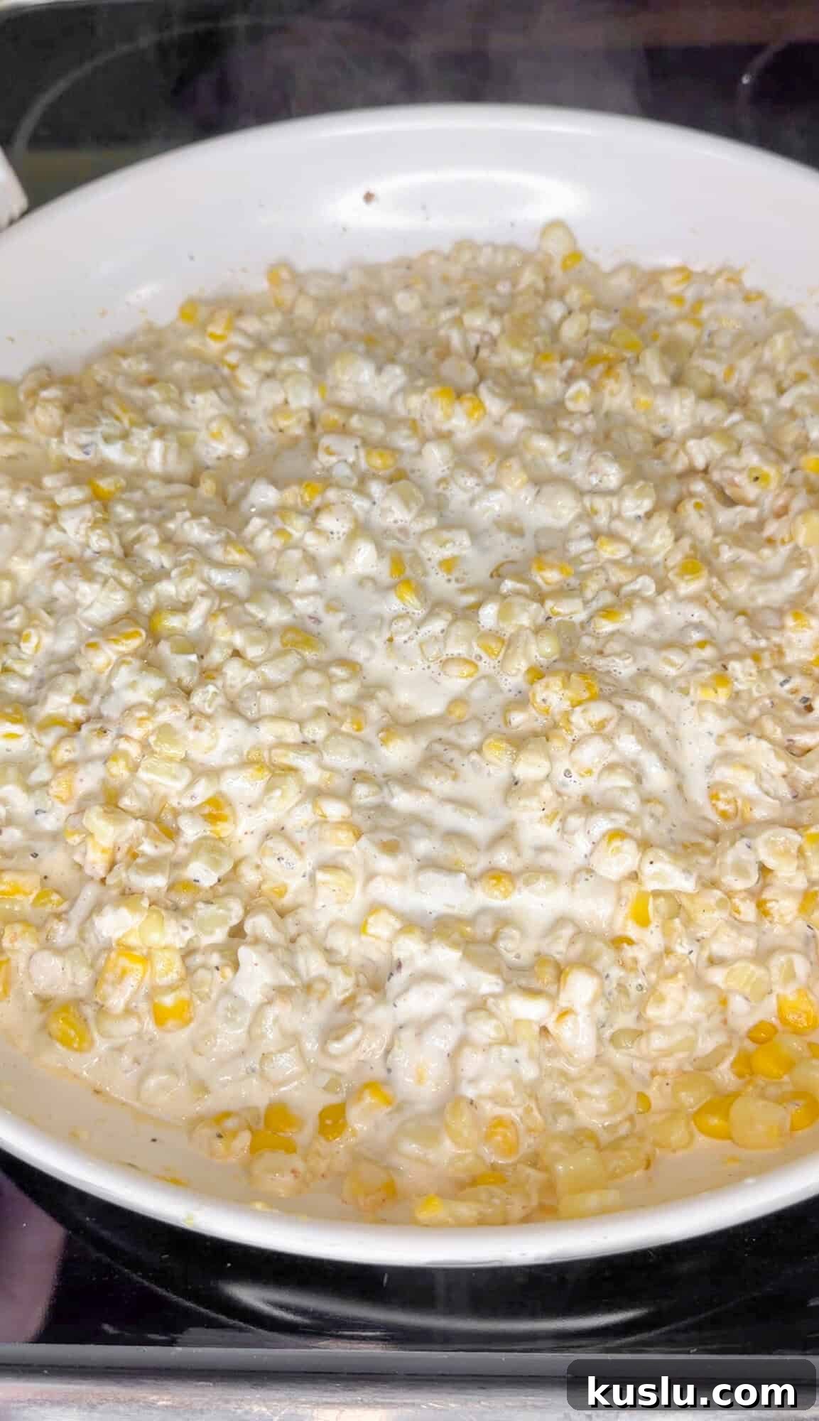 hot corn dip in a pan